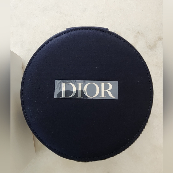 DIOR Round Vanity Makeup Case Navy Blue - Picture 1 of 3